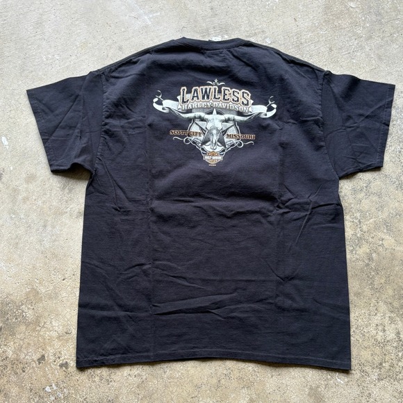 Harley Davidson Lawless T Shirt Mens XL Pocket Tee Scotty's Midwest Graphic - Picture 1 of 3